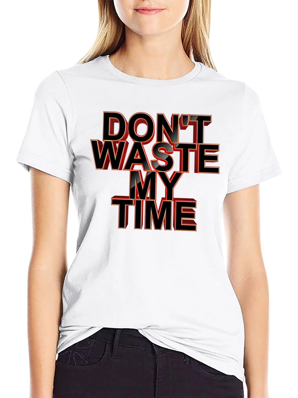 Dont Waste My Time Black Graphic Tee