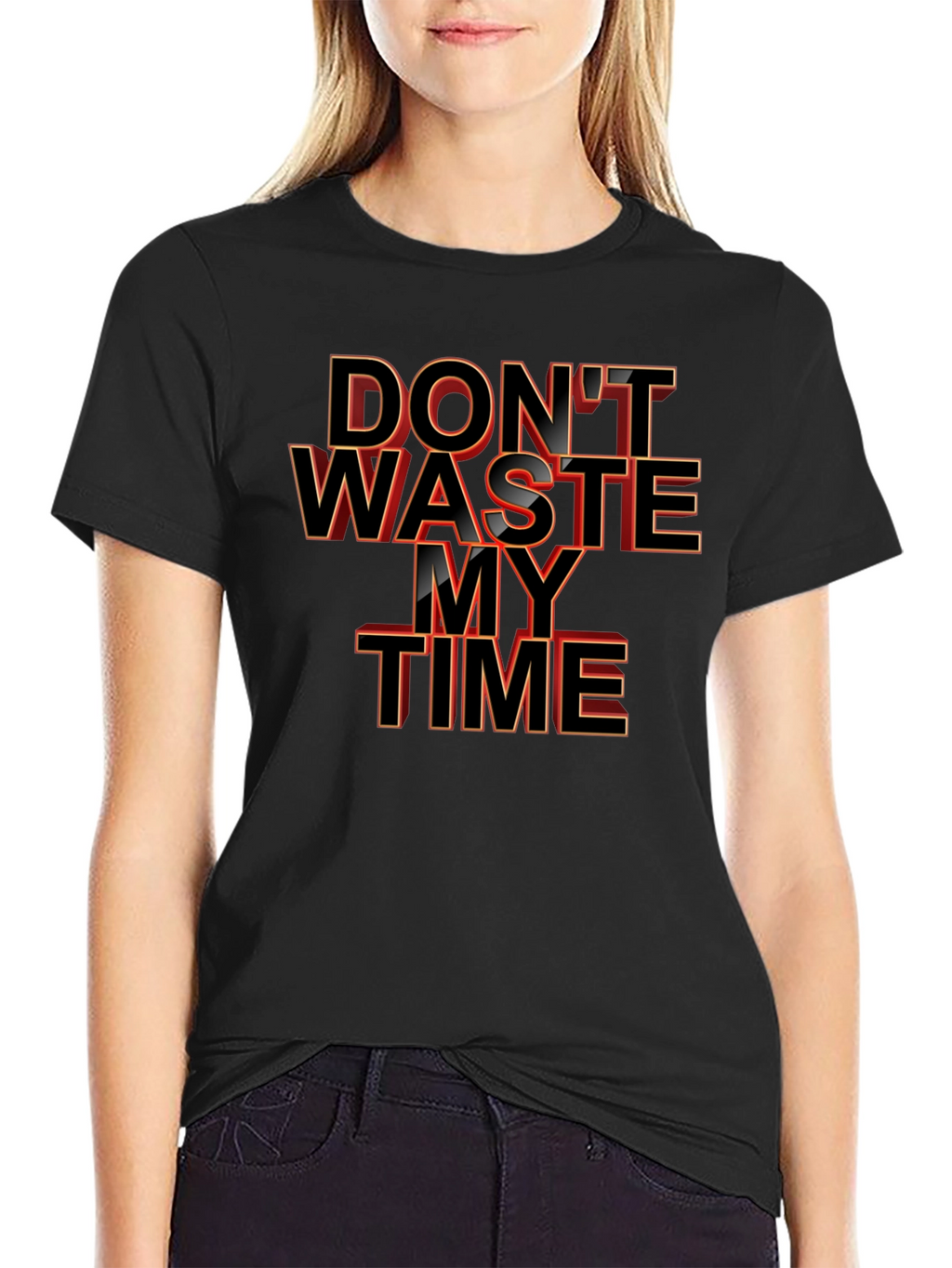 Dont Waste My Time Black Graphic Tee