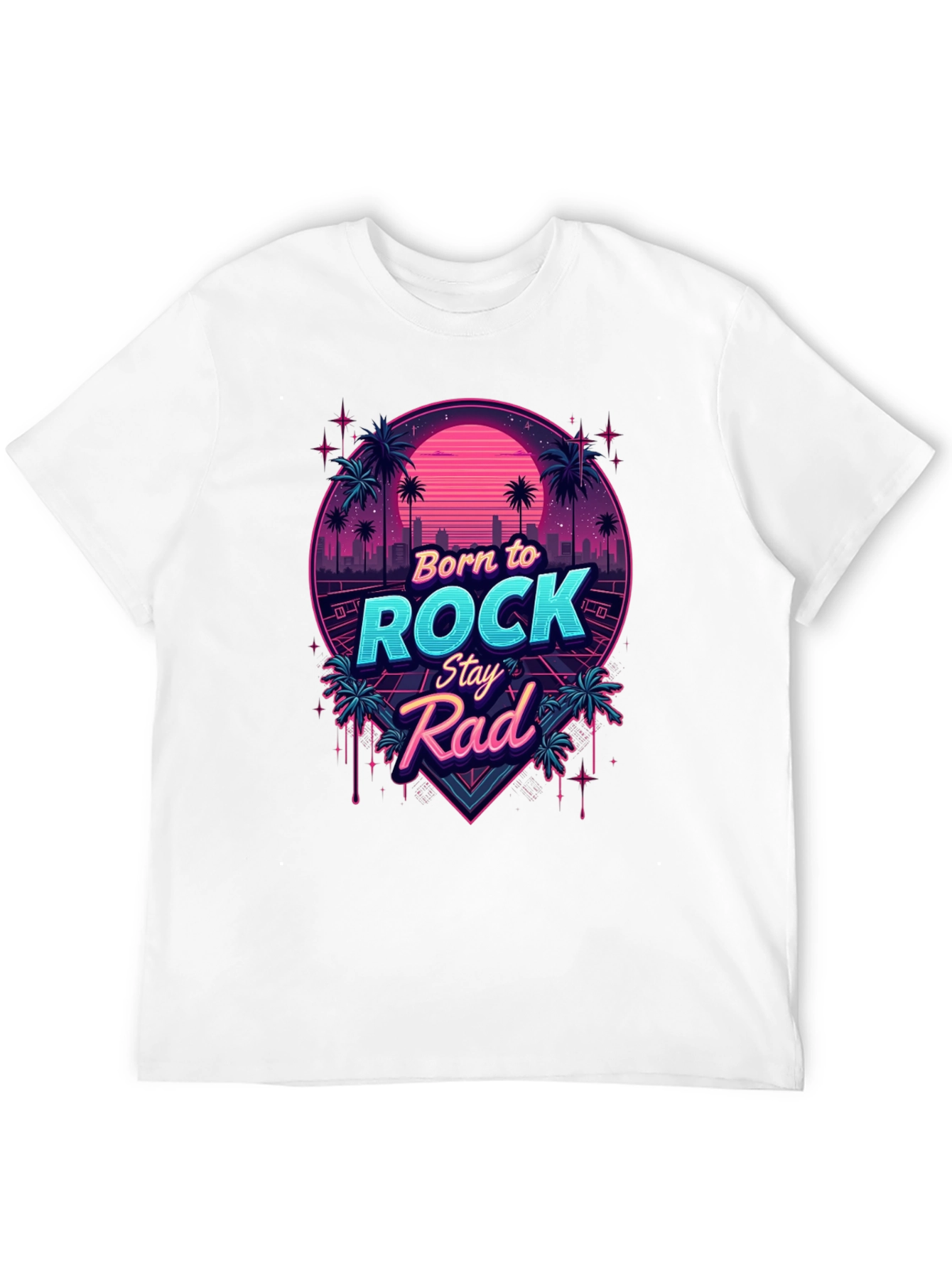 Retro Born to Rock Stay Rad Graphic Tee