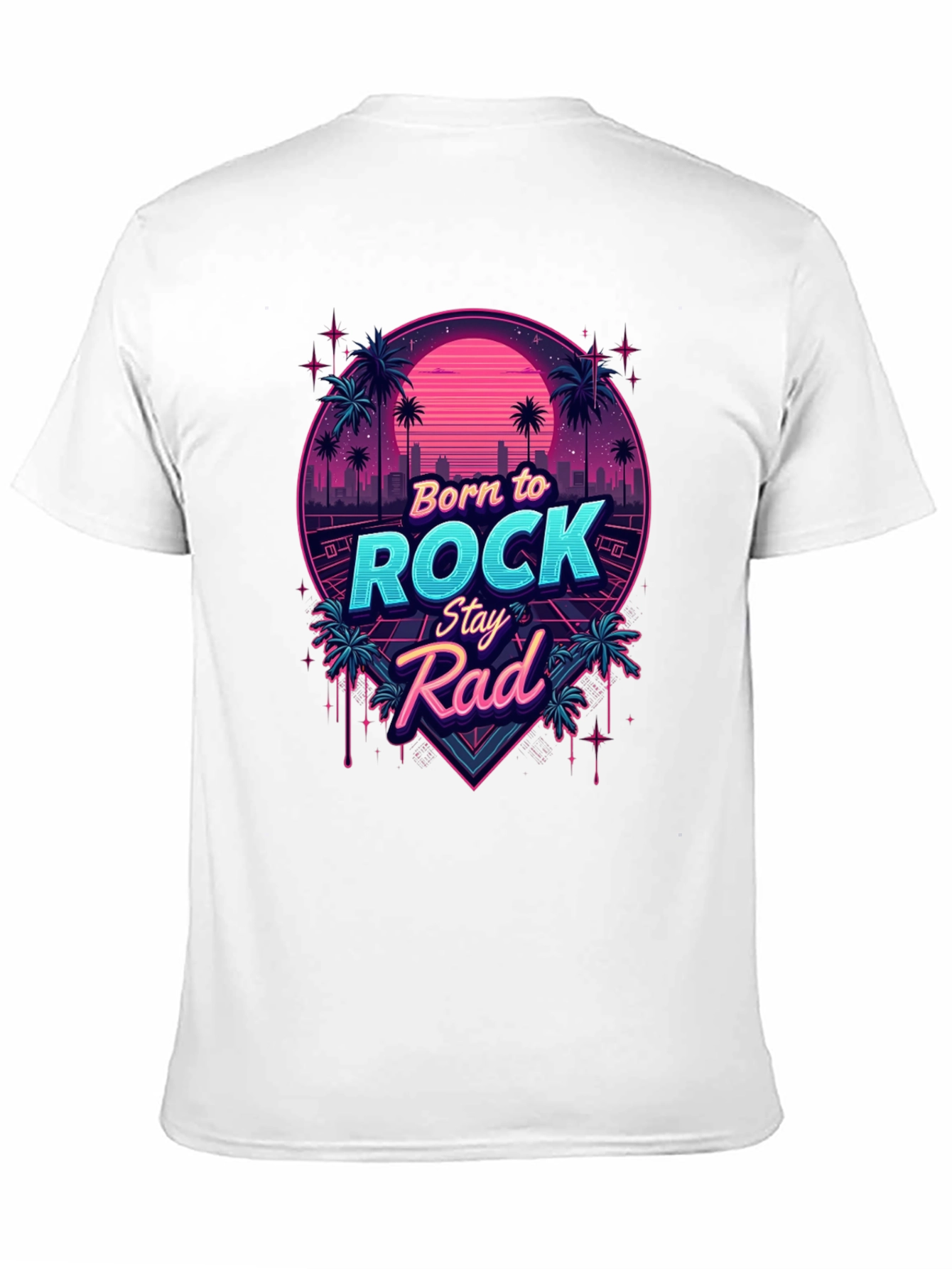 Retro Born to Rock Stay Rad Graphic Tee