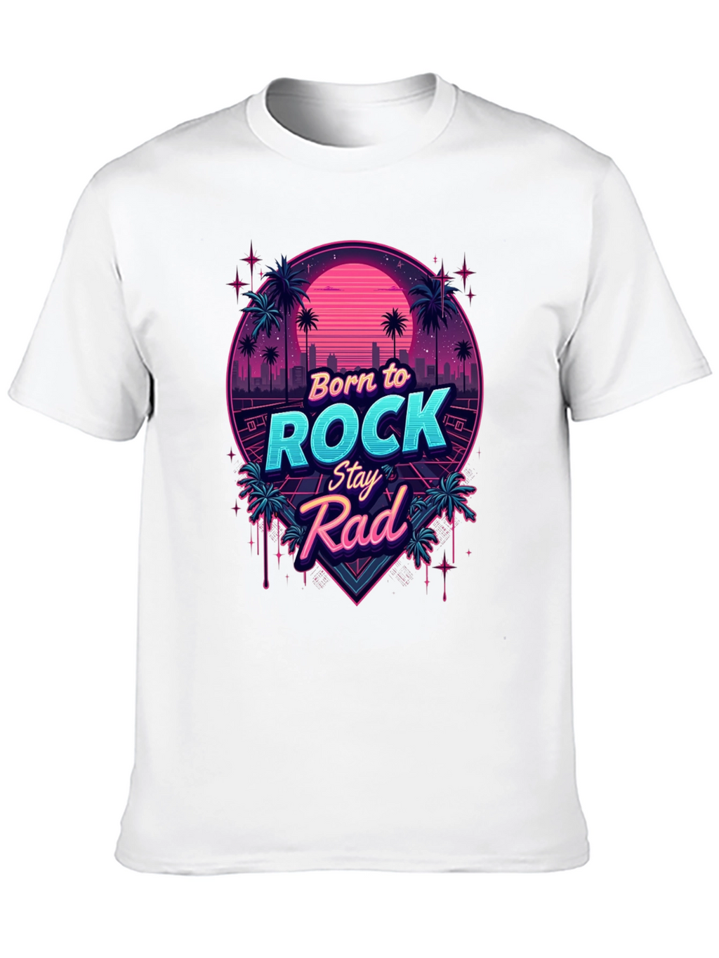 Retro Born to Rock Stay Rad Graphic Tee
