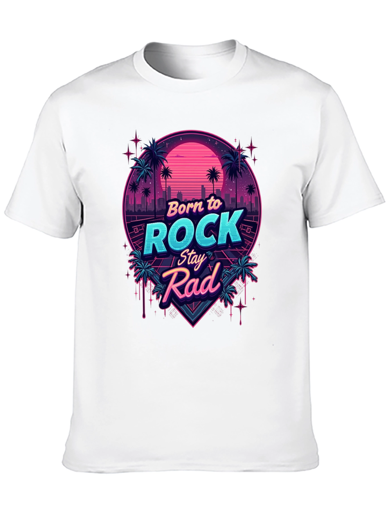 Retro Born to Rock Stay Rad Graphic Tee
