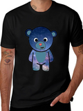 Galaxy Bear Graphic T-Shirt - Black Cotton Blend