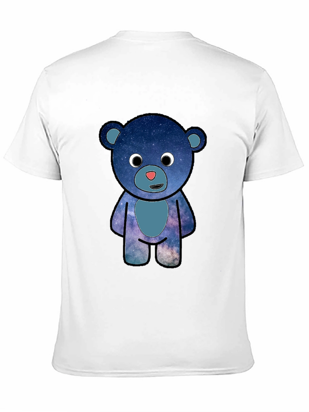 Galaxy Bear Graphic T-Shirt - Black Cotton Blend