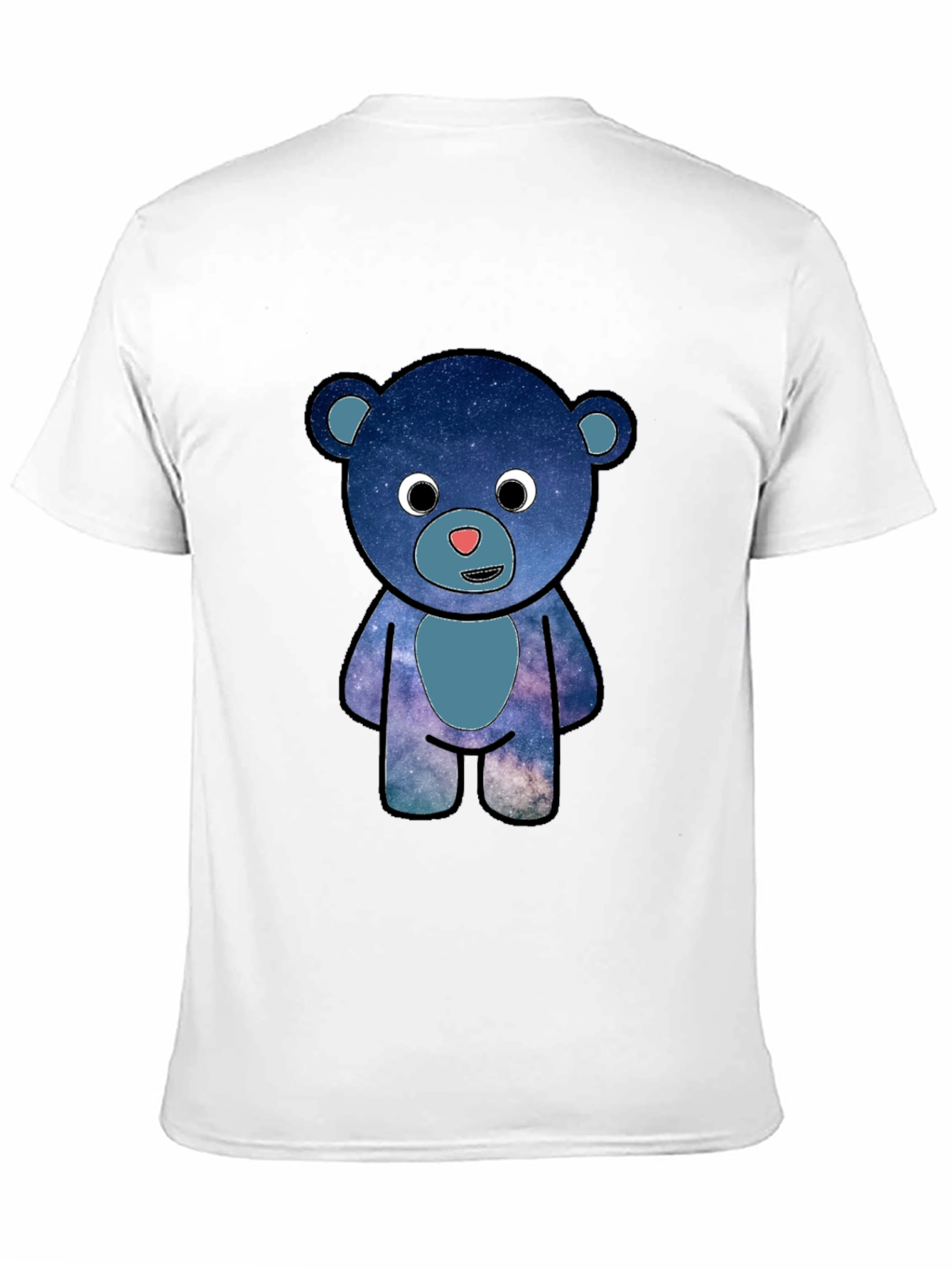 Galaxy Bear Graphic T-Shirt - Black Cotton Blend