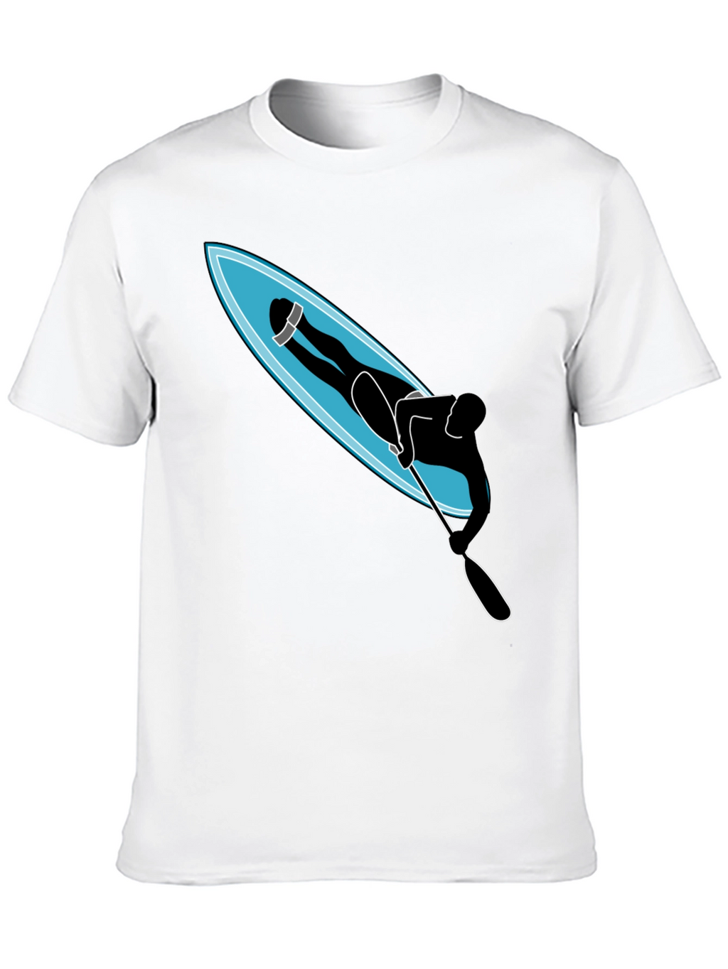 Paddle Boarder Graphic T-Shirt - Black Cotton Tee