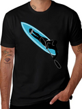 Paddle Boarder Graphic T-Shirt - Black Cotton Tee