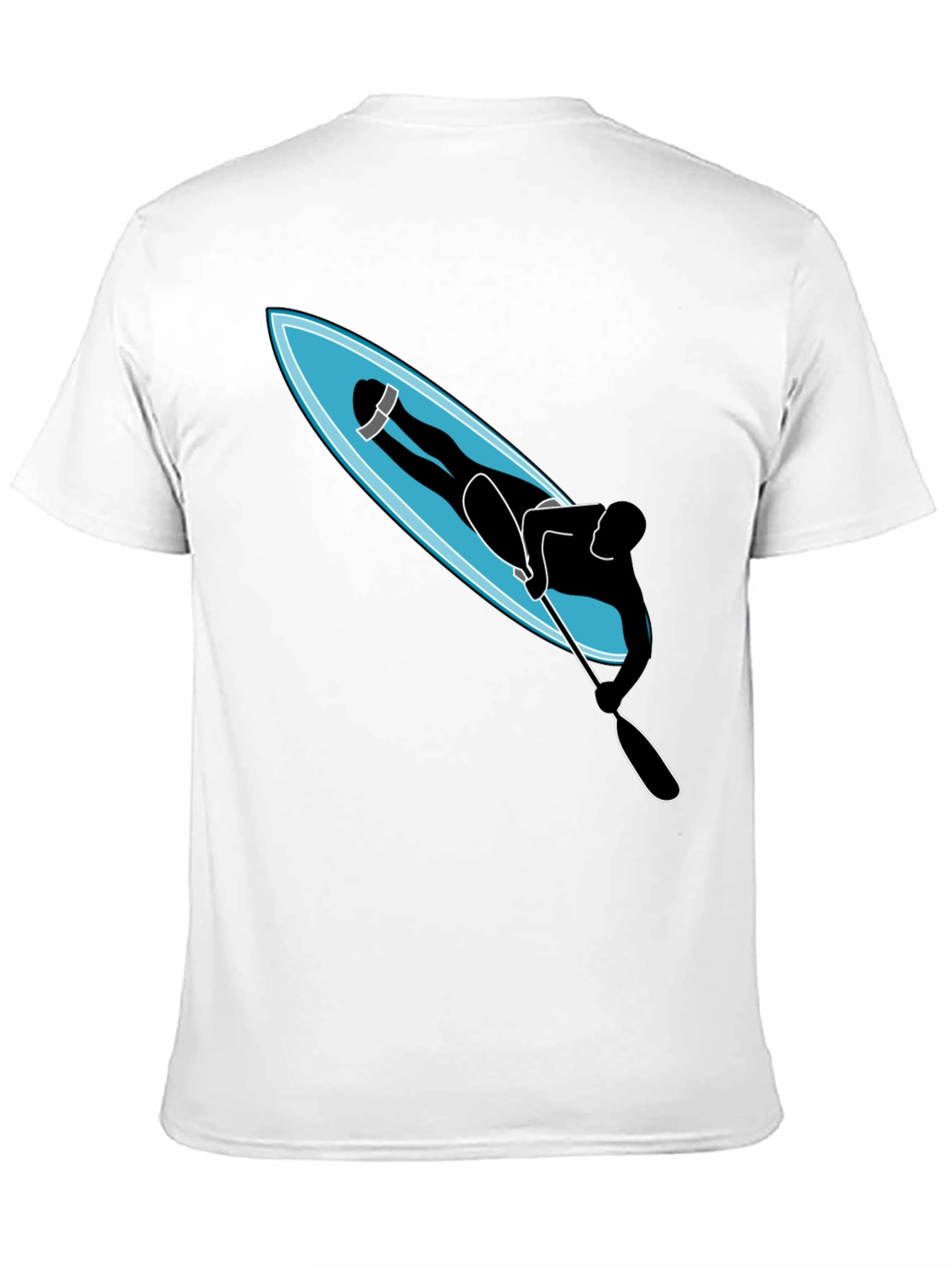 Paddle Boarder Graphic T-Shirt - Black Cotton Tee
