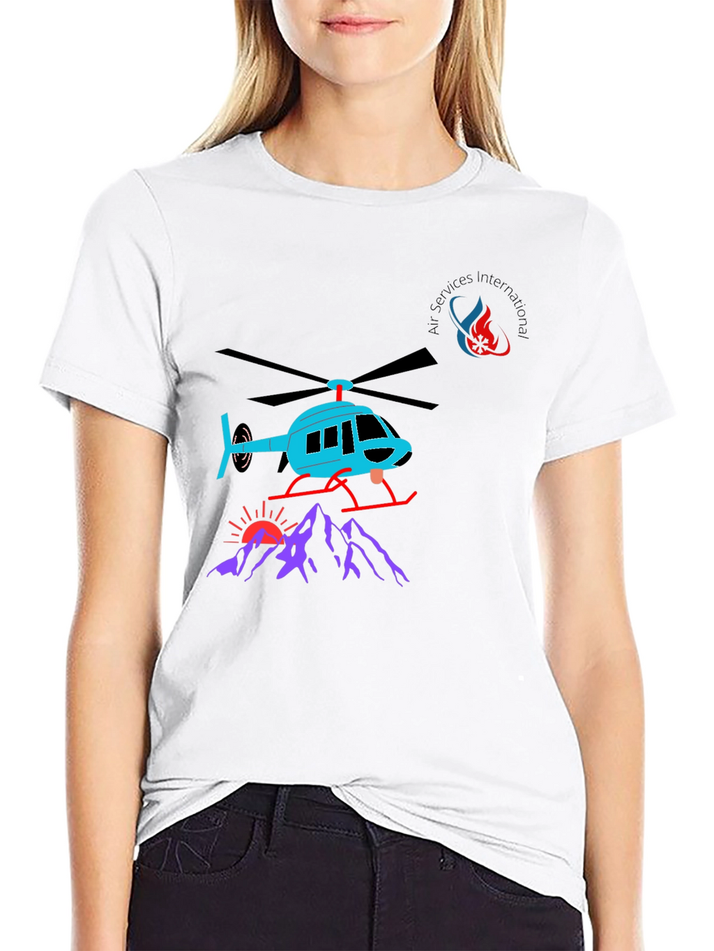 Helicopter Graphic T-Shirt - Black Cotton Tee