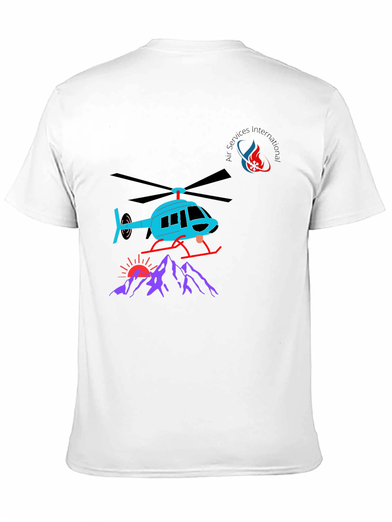 Helicopter Graphic T-Shirt - Black Cotton Tee