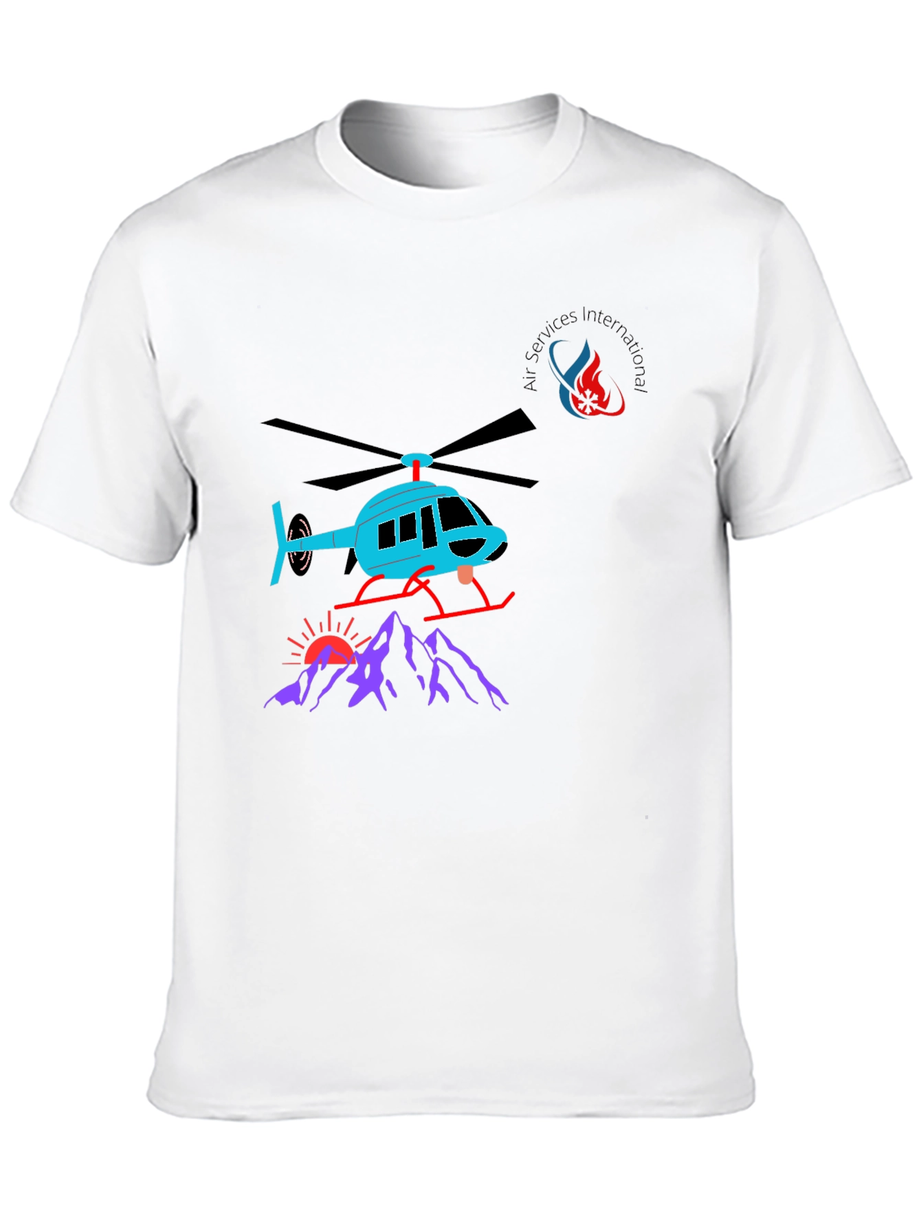 Helicopter Graphic T-Shirt - Black Cotton Tee