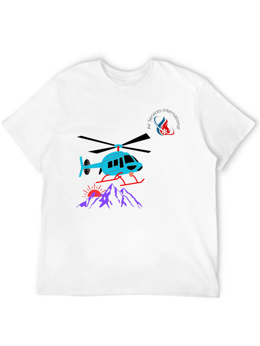 Helicopter Graphic T-Shirt - Black Cotton Tee