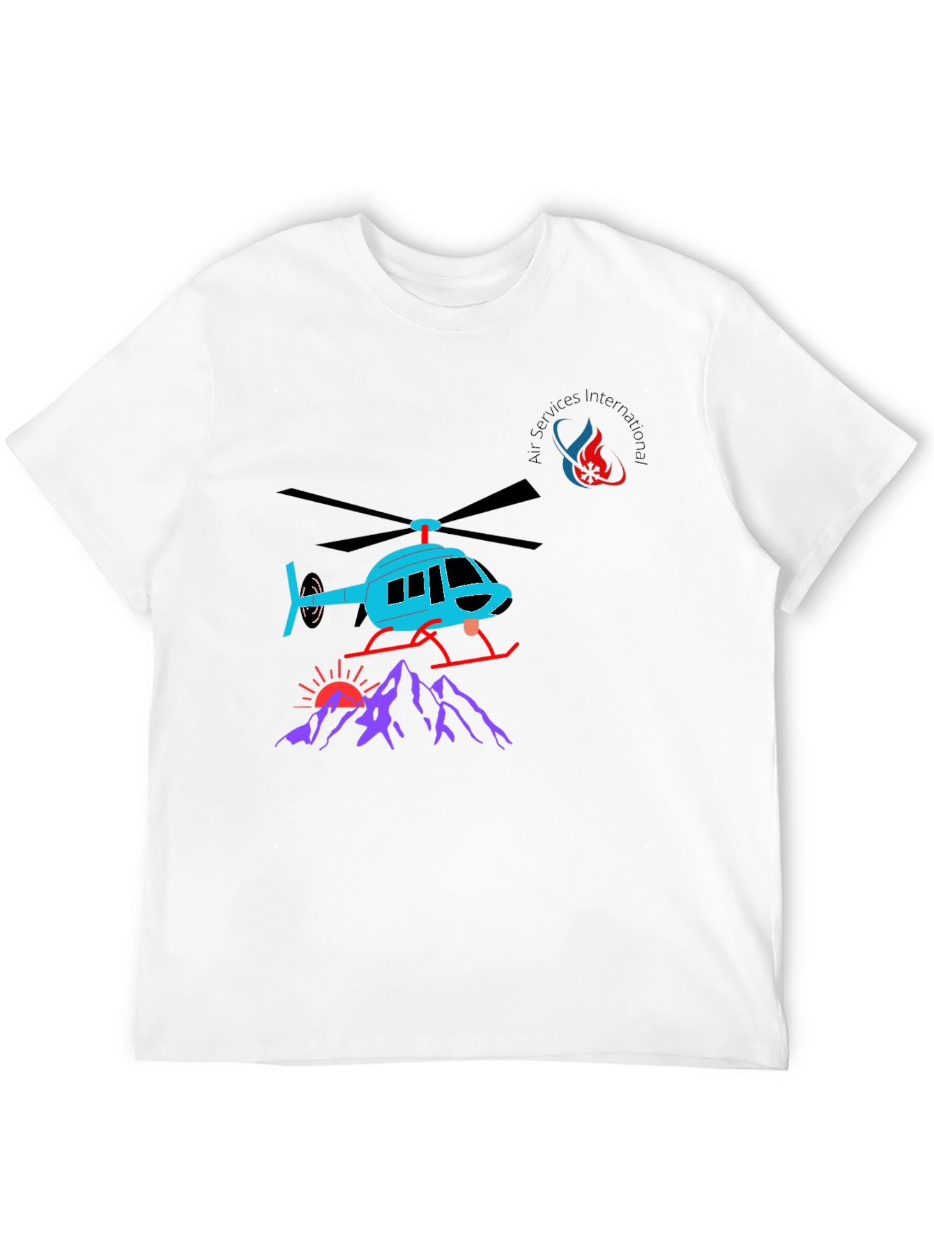 Helicopter Graphic T-Shirt - Black Cotton Tee