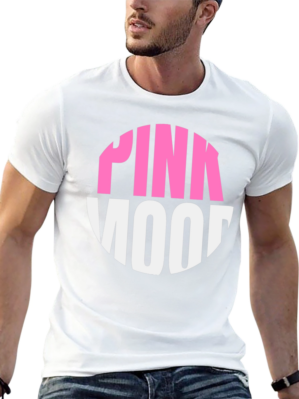 Pink Mood Graphic Tee - Black Cotton Casual T-Shirt