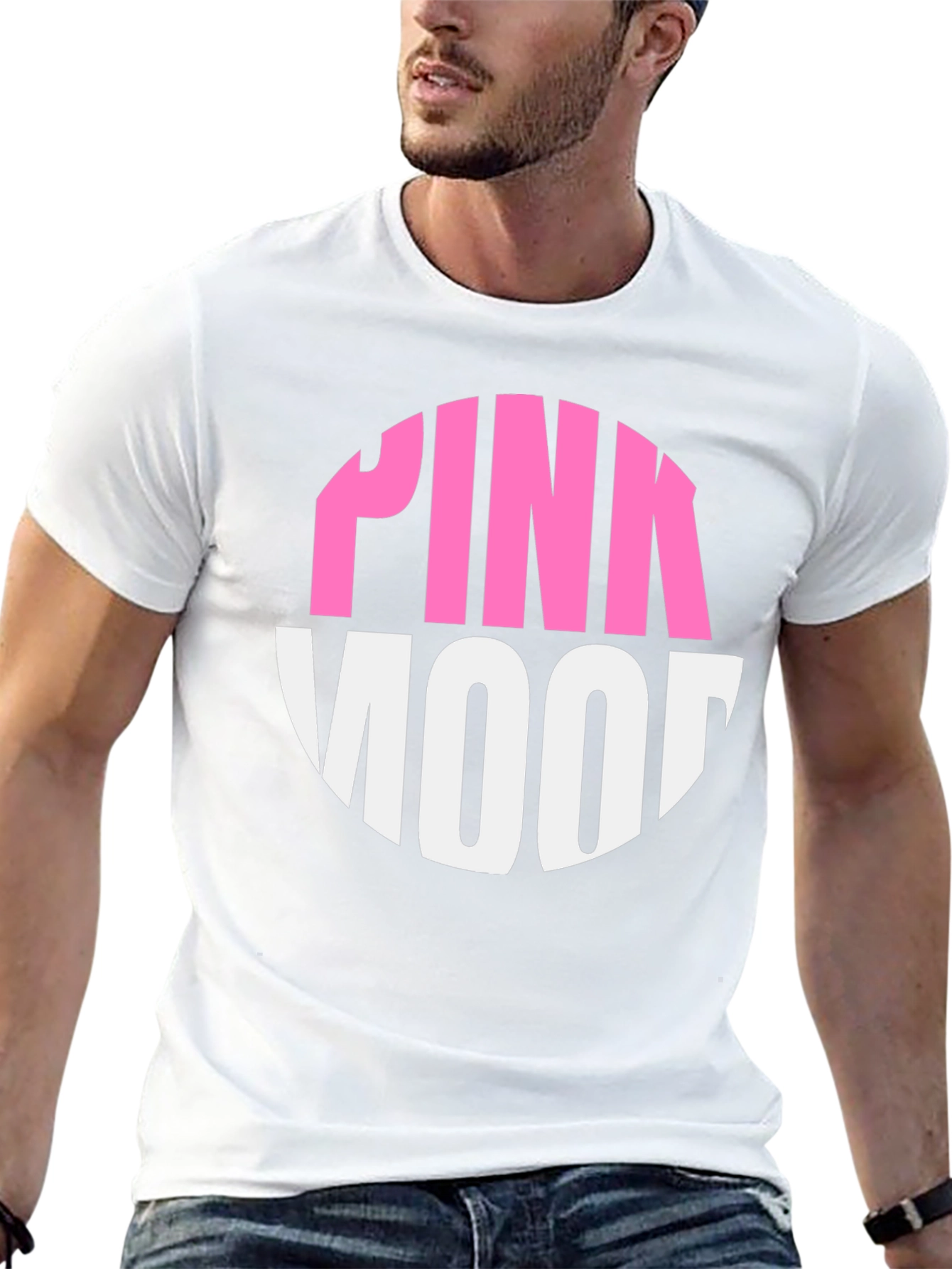 Pink Mood Graphic Tee - Black Cotton Casual T-Shirt