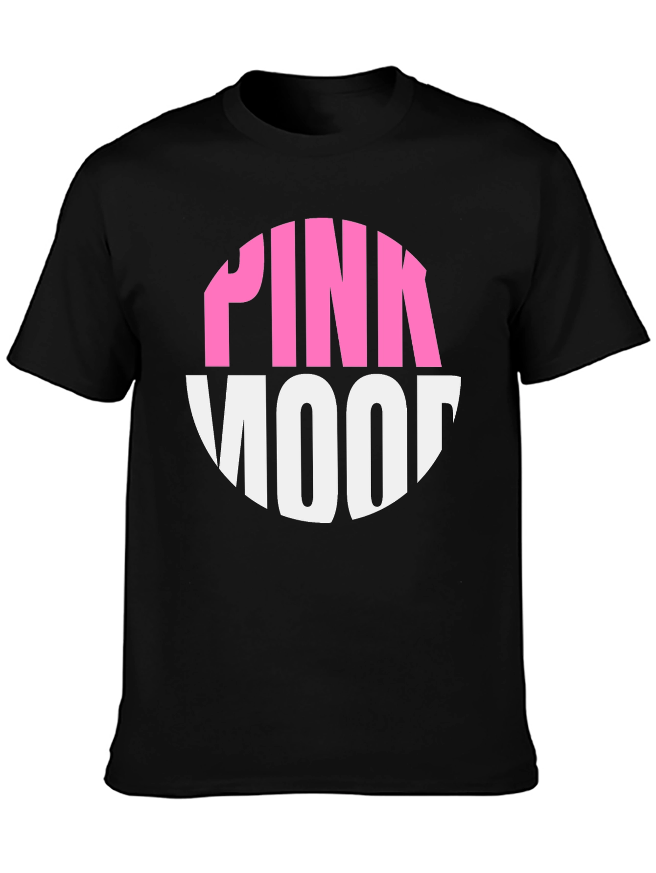 Pink Mood Graphic Tee - Black Cotton Casual T-Shirt