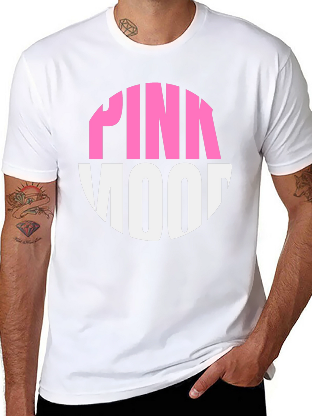 Pink Mood Graphic Tee - Black Cotton Casual T-Shirt