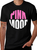Pink Mood Graphic Tee - Black Cotton Casual T-Shirt