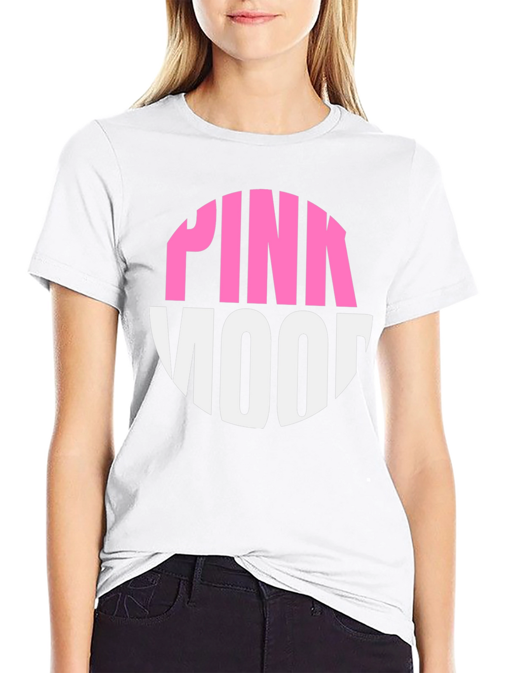 Pink Mood Graphic Tee - Black Cotton Casual T-Shirt