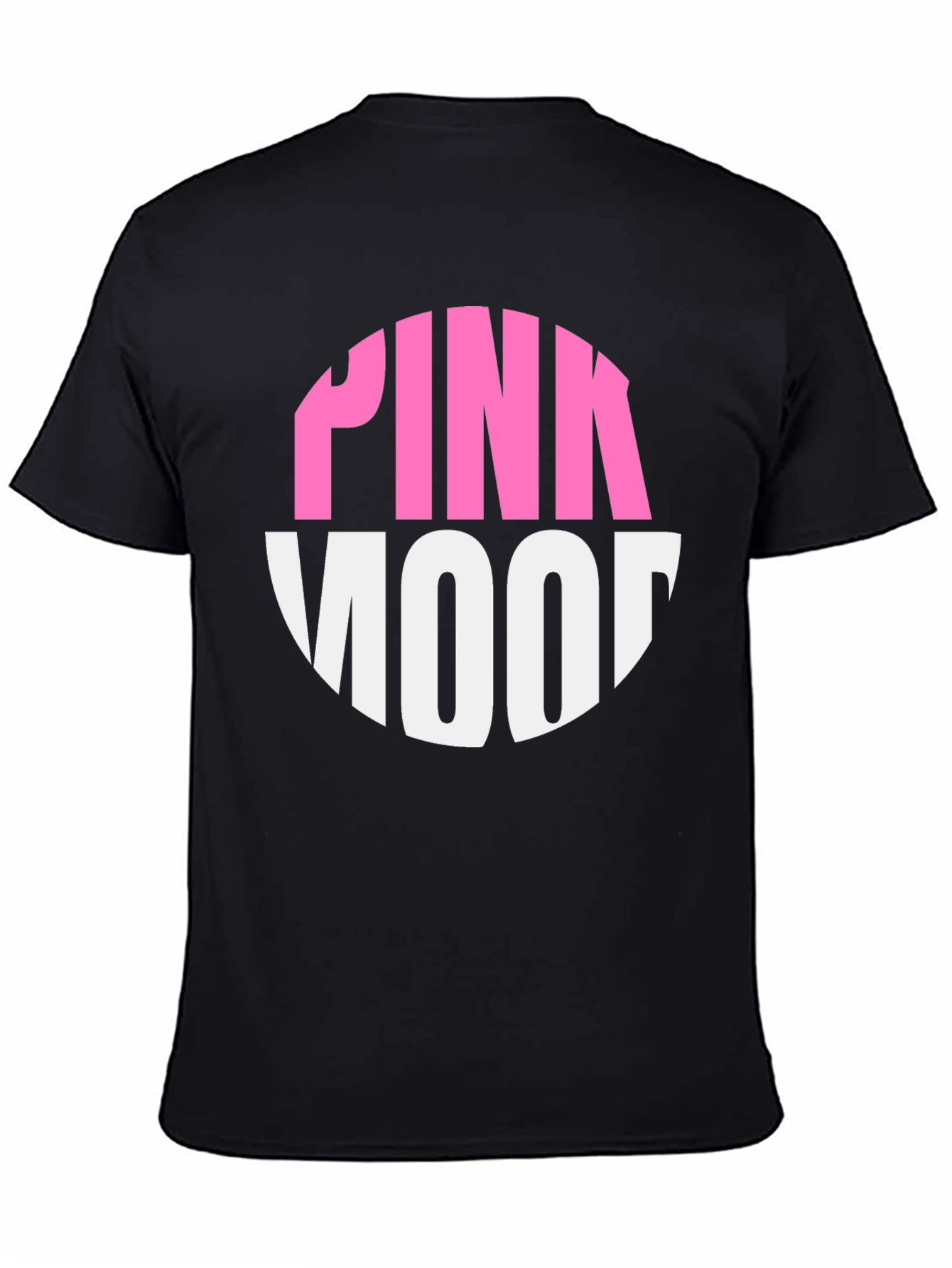 Pink Mood Graphic Tee - Black Cotton Casual T-Shirt