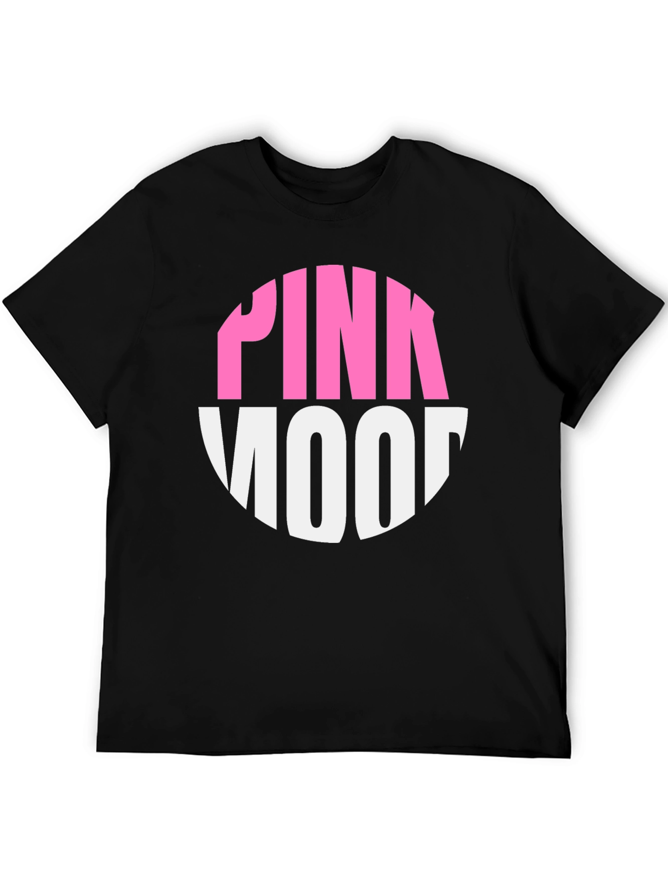 Pink Mood Graphic Tee - Black Cotton Casual T-Shirt