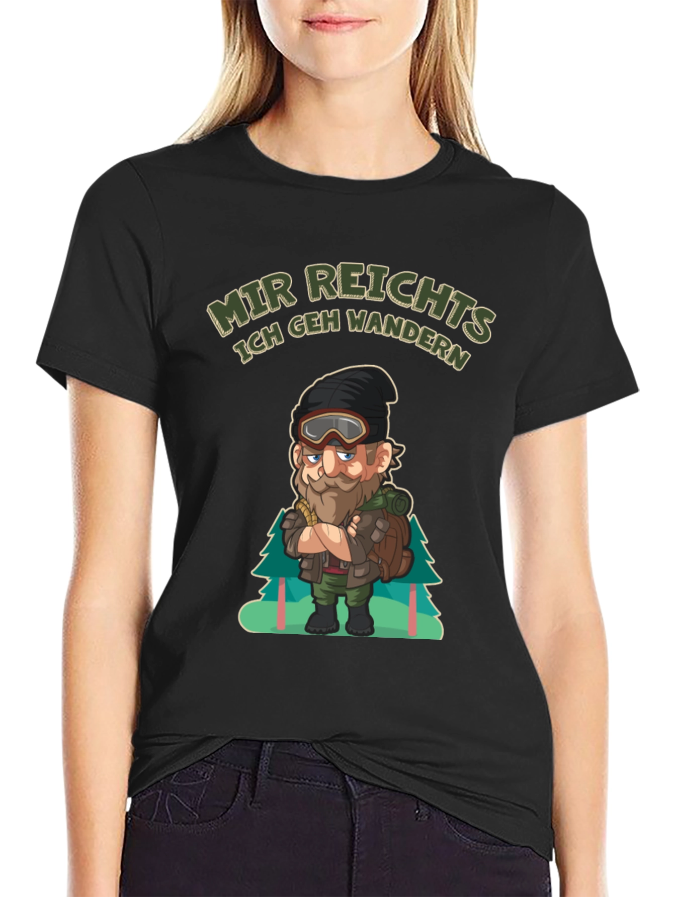 Hiking Humor Tee: Mir Reichts Ich Geh Wandern Black T-Shirt