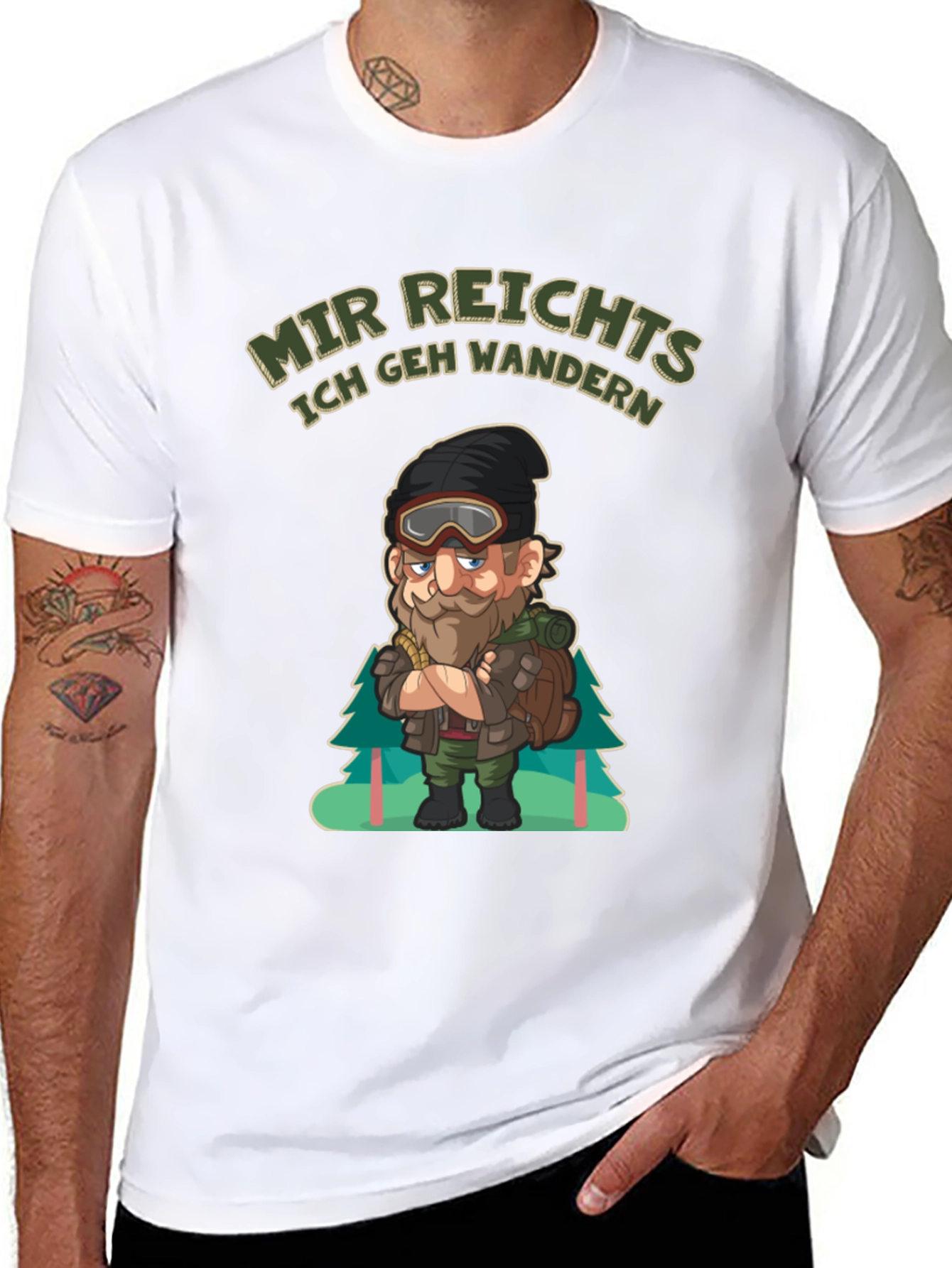 Hiking Humor Tee: Mir Reichts Ich Geh Wandern Black T-Shirt