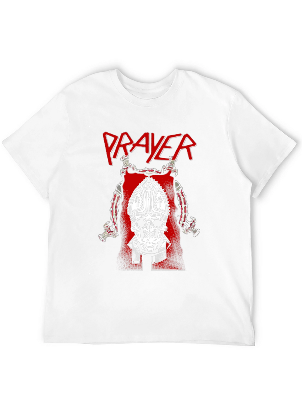 Prayer Skull Graphic T-Shirt - Black Cotton Tee
