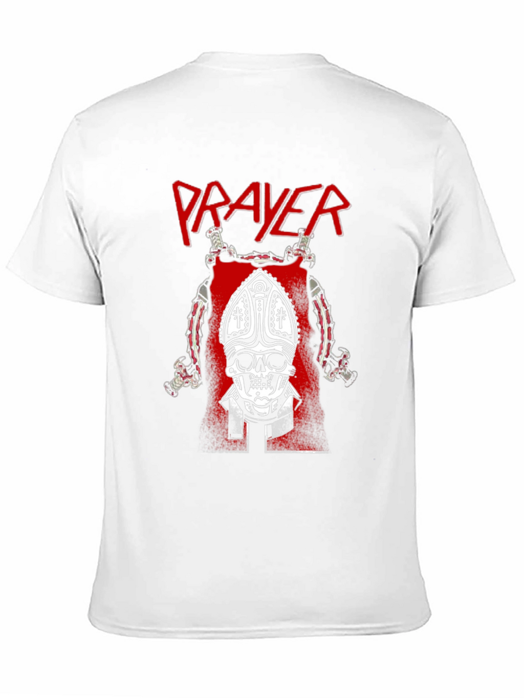 Prayer Skull Graphic T-Shirt - Black Cotton Tee