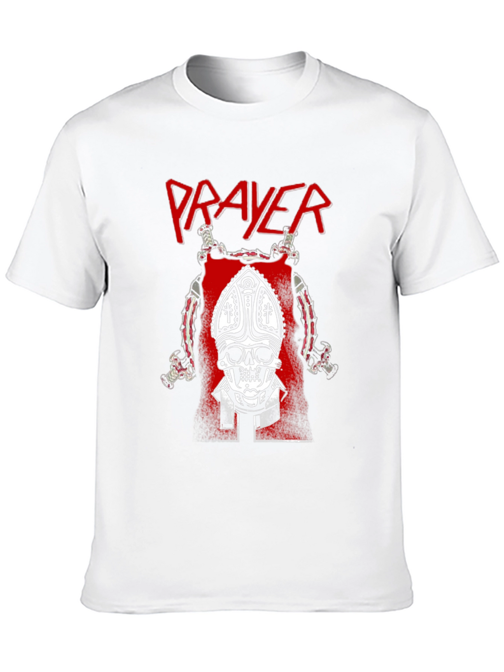 Prayer Skull Graphic T-Shirt - Black Cotton Tee