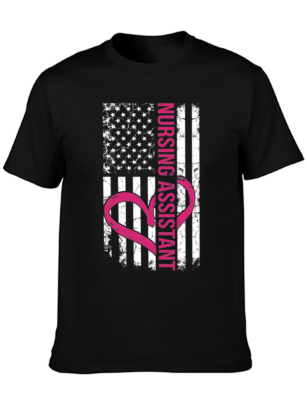 Nursing Assistant American Flag Heart T-Shirt