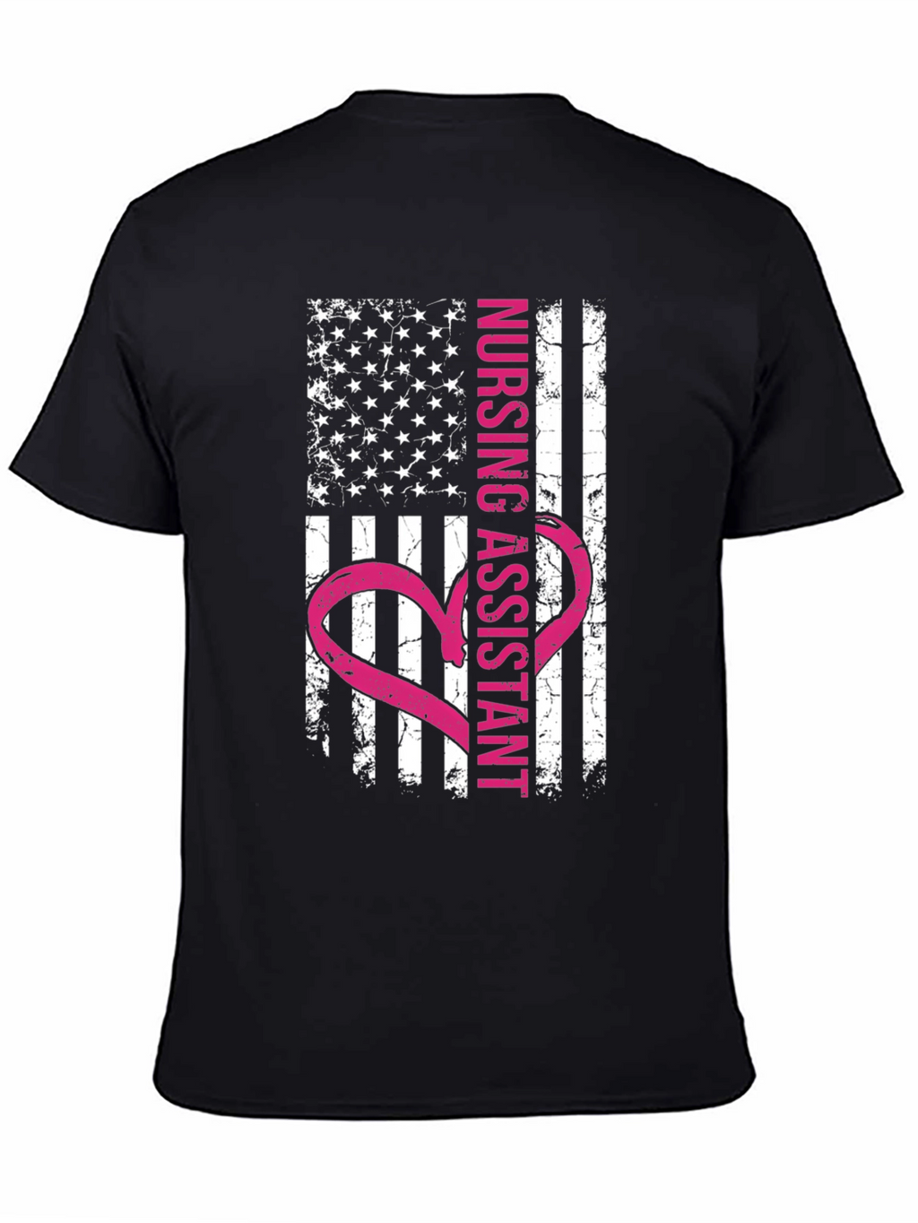 Nursing Assistant American Flag Heart T-Shirt