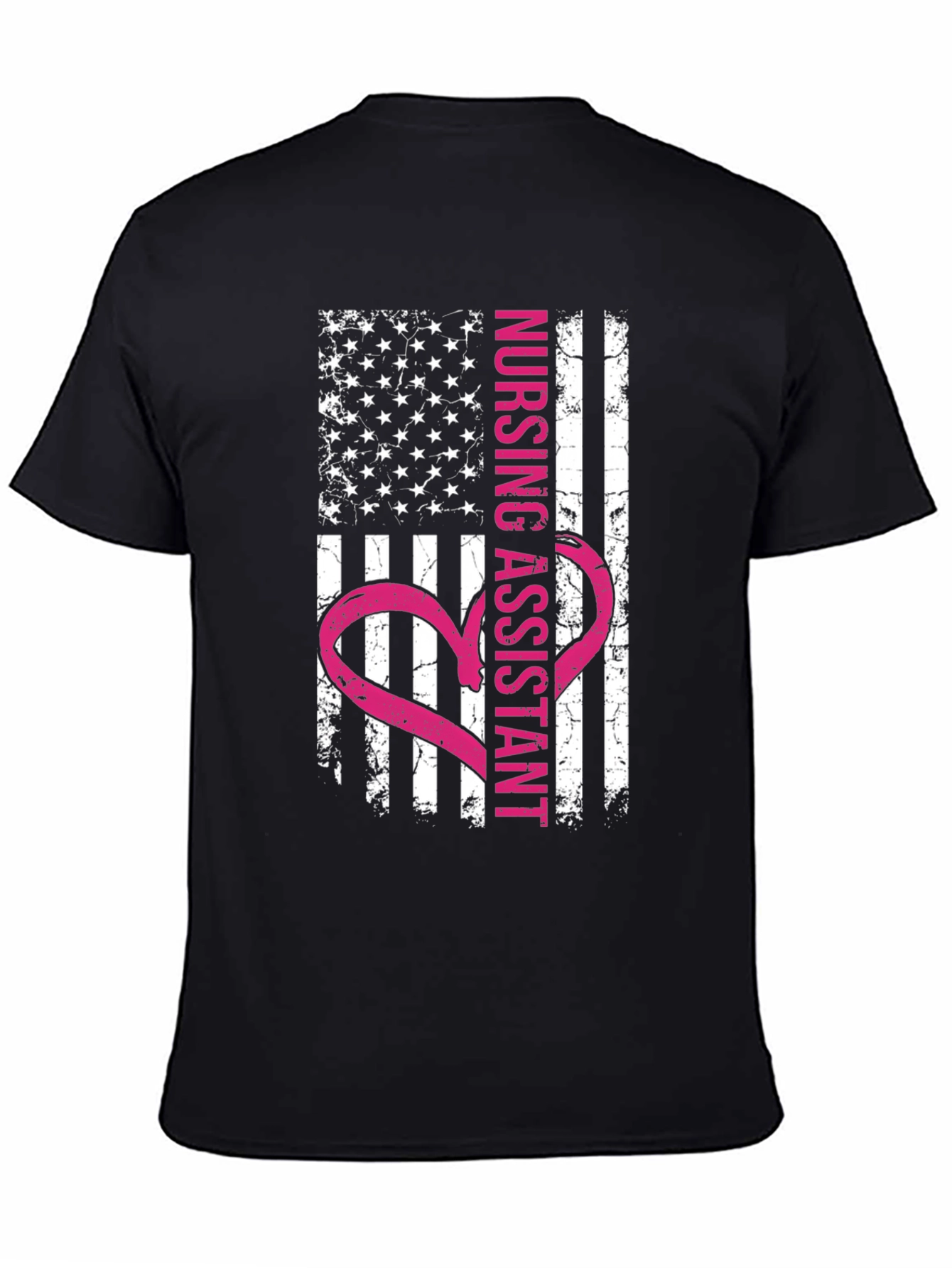 Nursing Assistant American Flag Heart T-Shirt