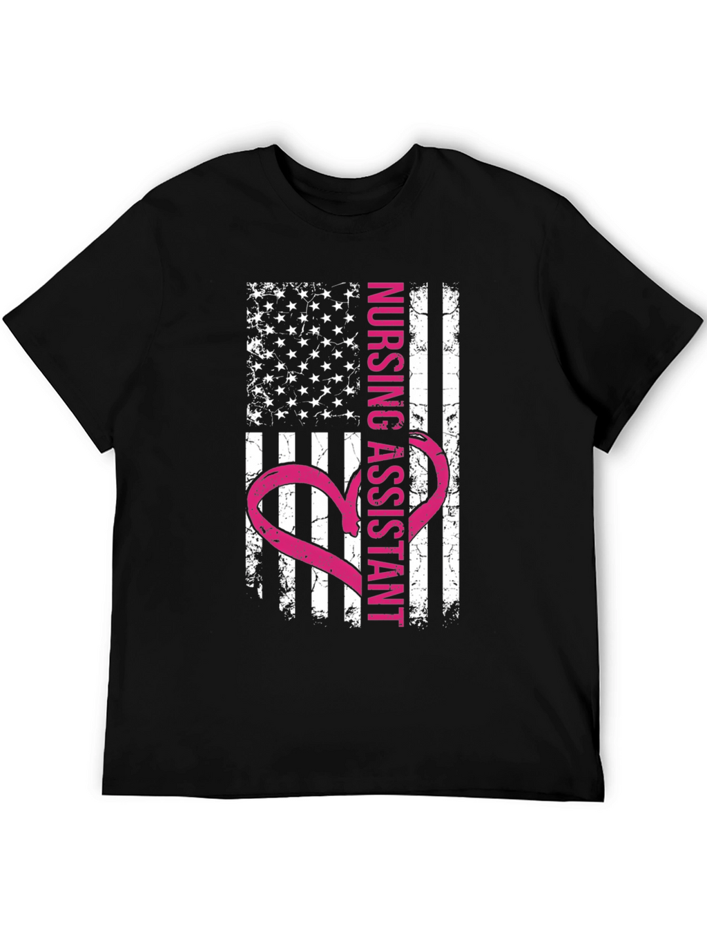 Nursing Assistant American Flag Heart T-Shirt