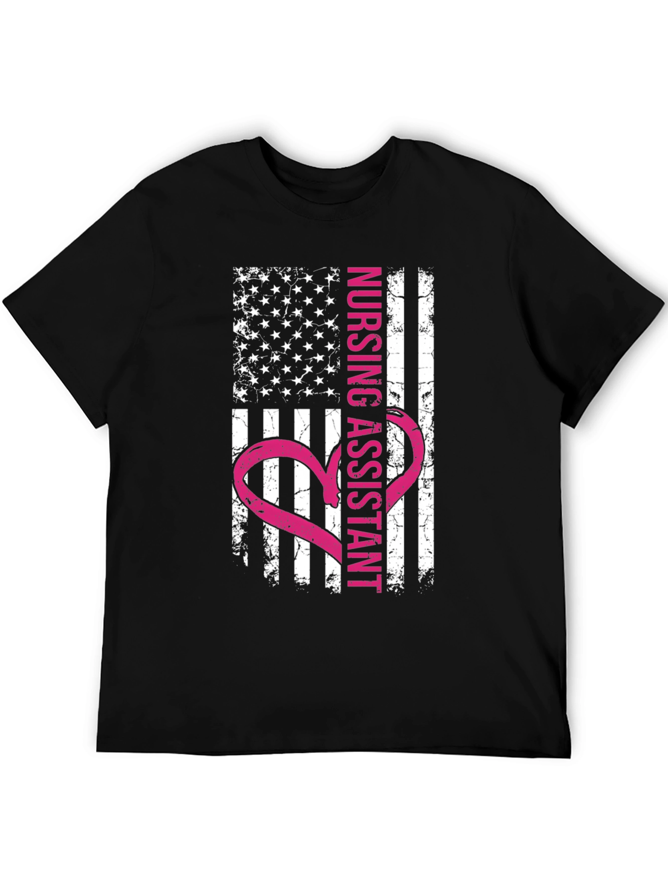 Nursing Assistant American Flag Heart T-Shirt