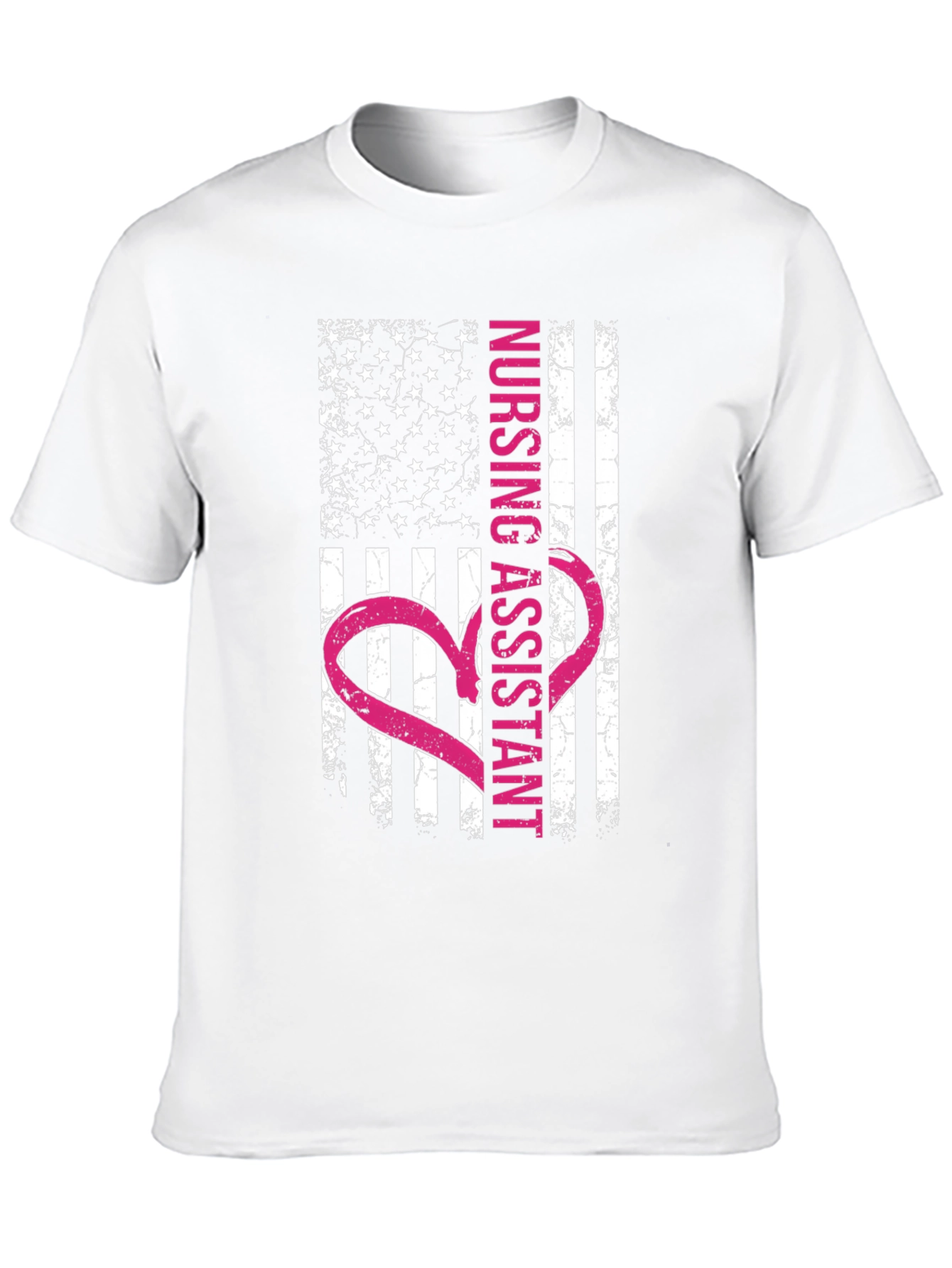 Nursing Assistant American Flag Heart T-Shirt