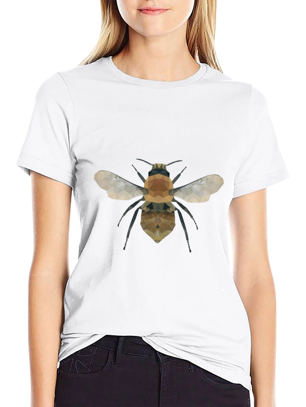 Geometric Bee Graphic Tee - Modern Black T-Shirt