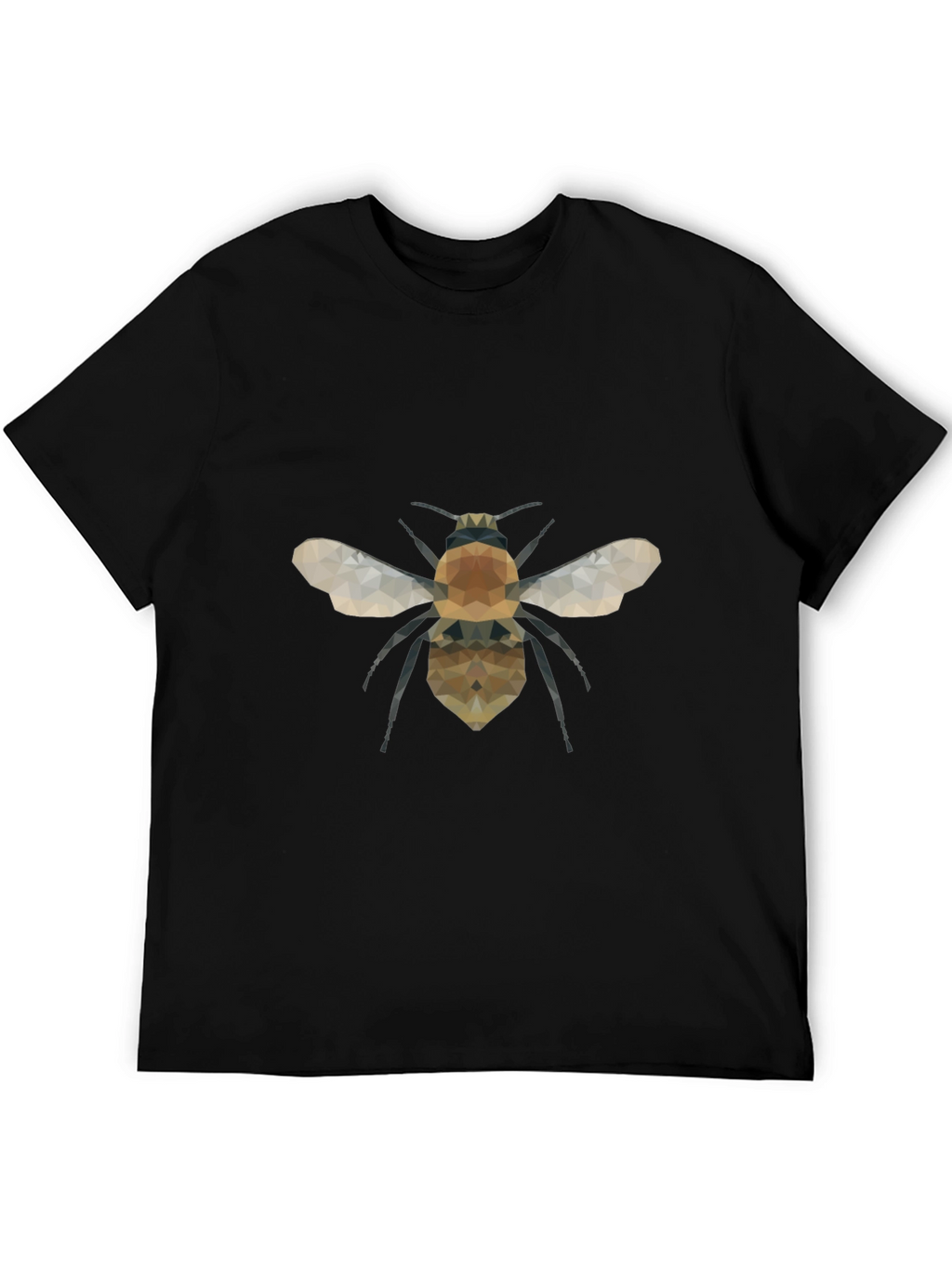 Geometric Bee Graphic Tee - Modern Black T-Shirt