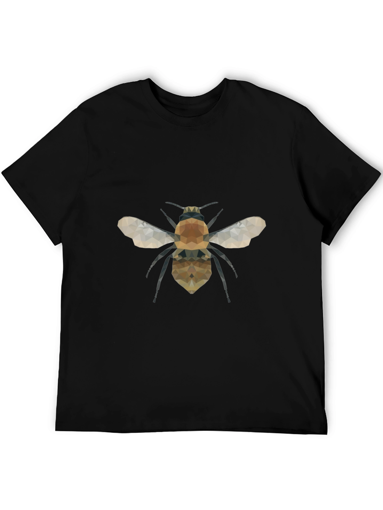 Geometric Bee Graphic Tee - Modern Black T-Shirt