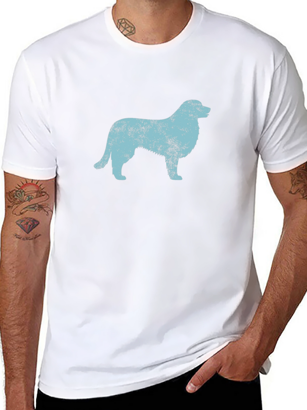 Dog Silhouette Graphic Black T-Shirt