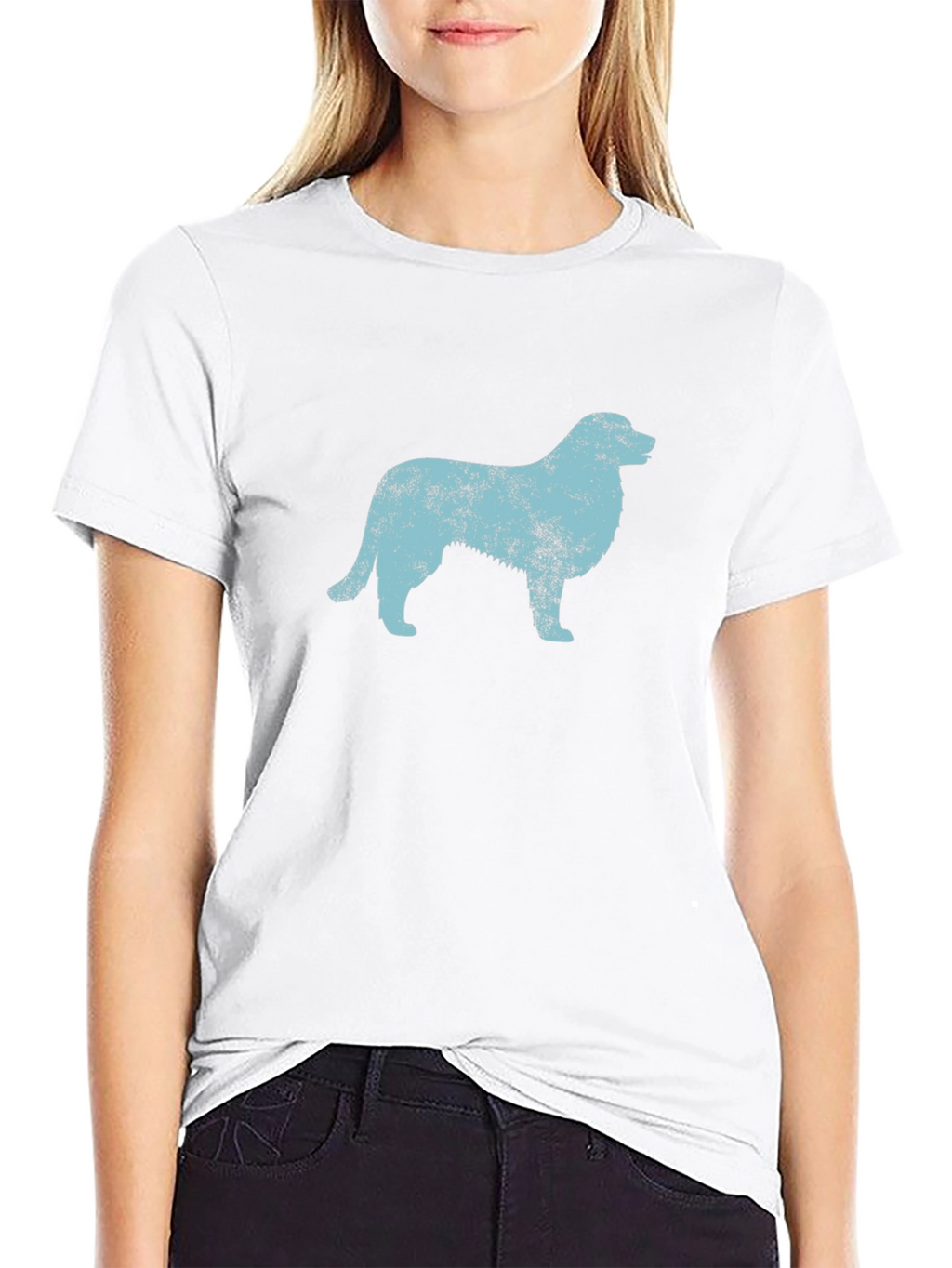 Dog Silhouette Graphic Black T-Shirt