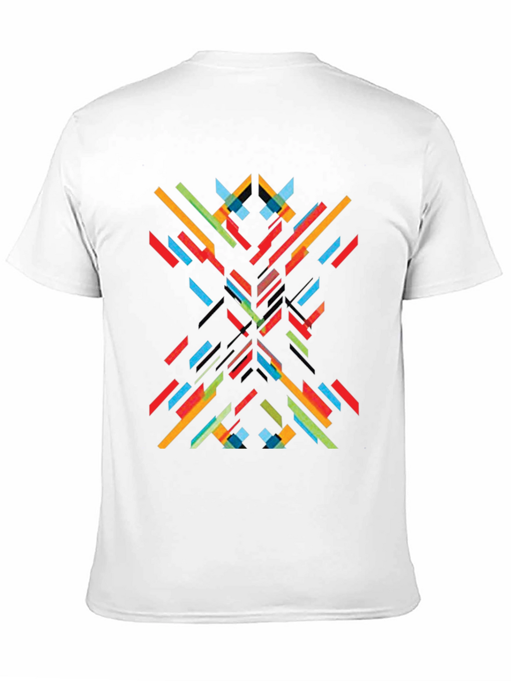 Abstract Geometric Line Art Print Black T-Shirt