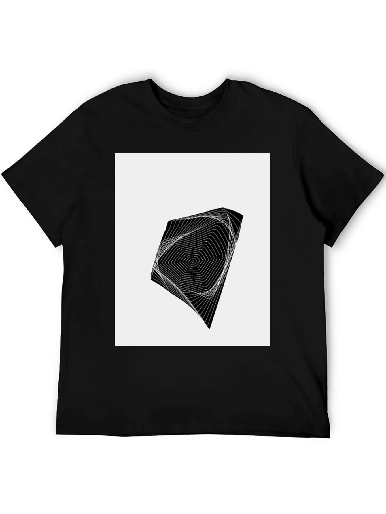 Geometric Illusion Black T-Shirt