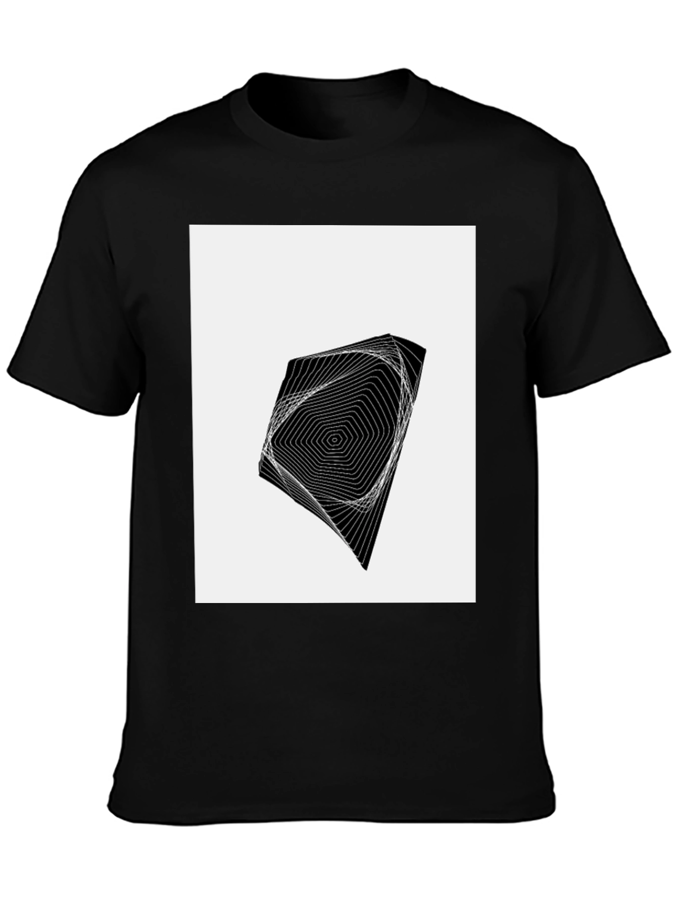 Geometric Illusion Black T-Shirt