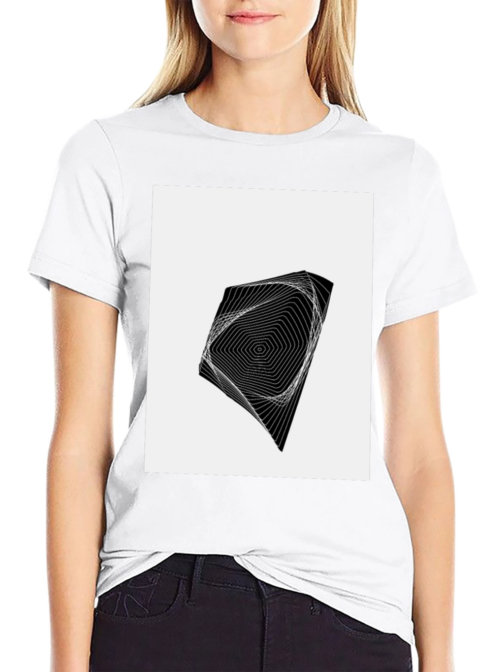 Geometric Illusion Black T-Shirt