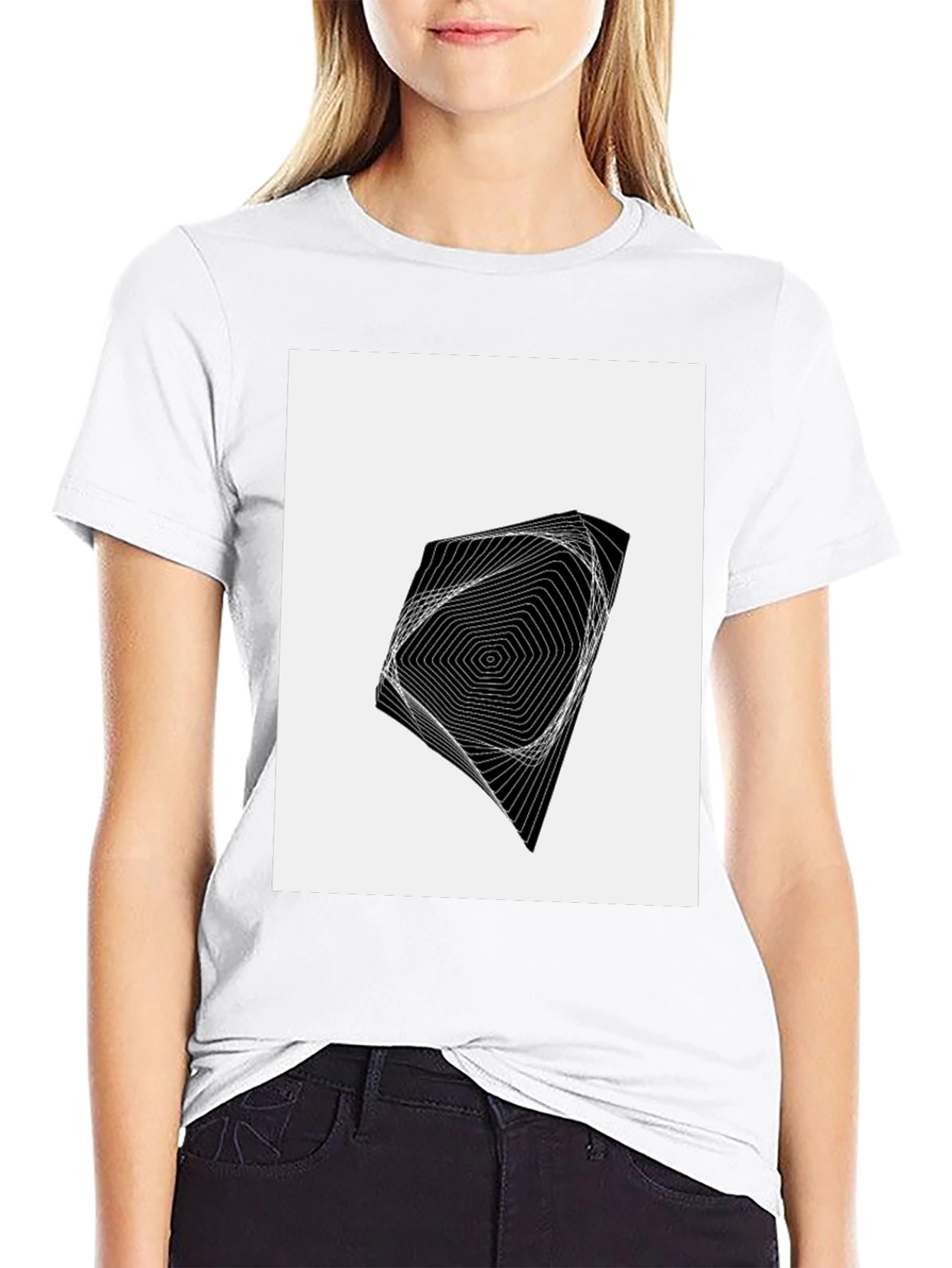 Geometric Illusion Black T-Shirt