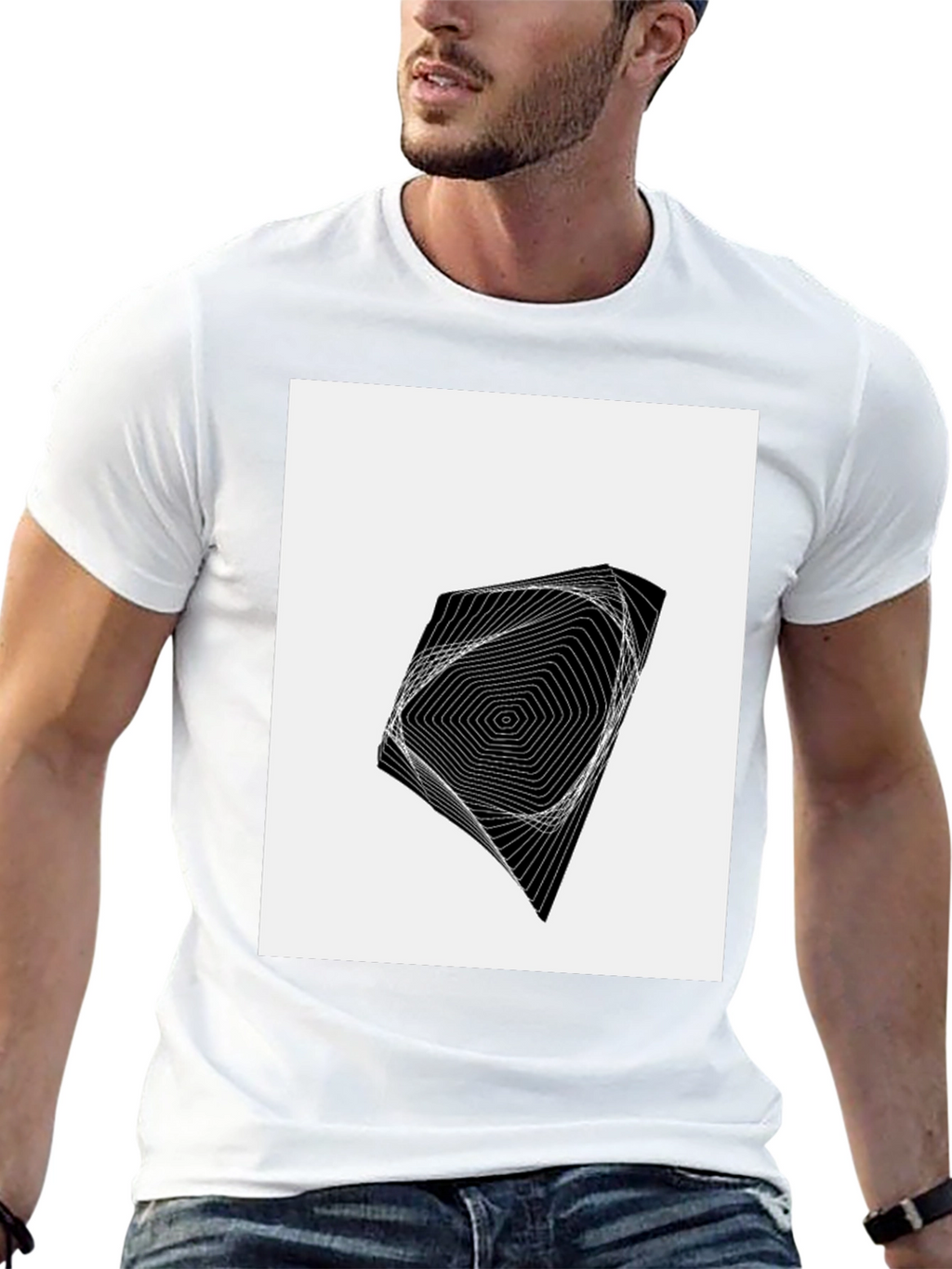 Geometric Illusion Black T-Shirt