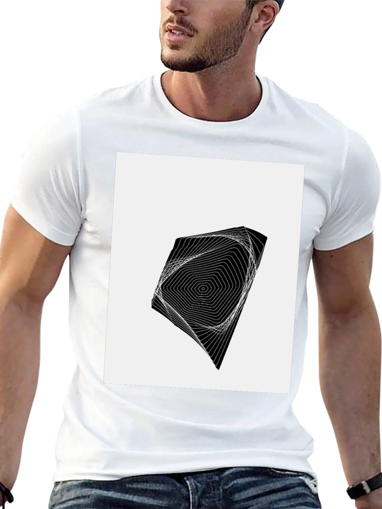 Geometric Illusion Black T-Shirt