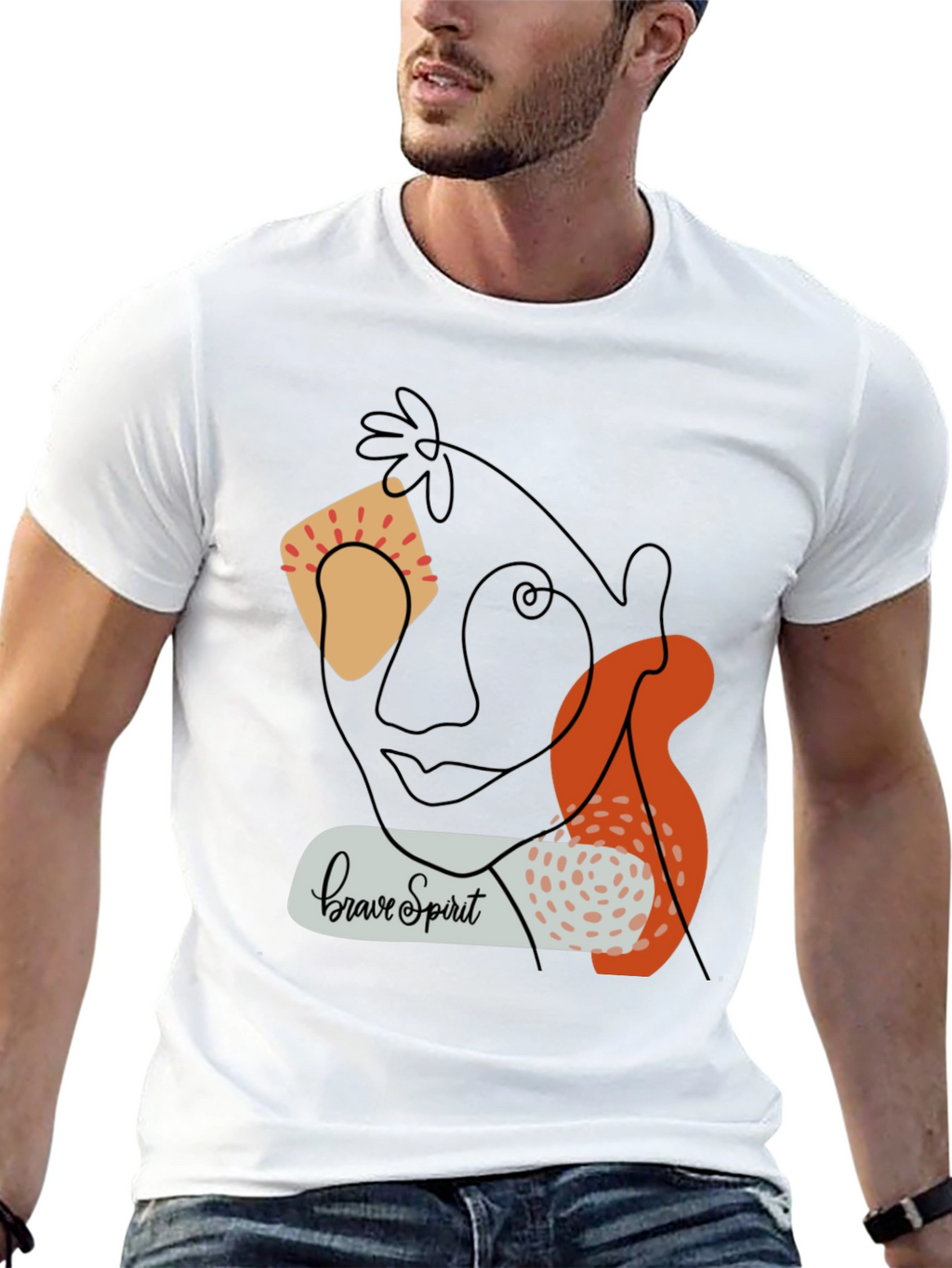 Brave Spirit Graphic Tee - Modern Abstract Design