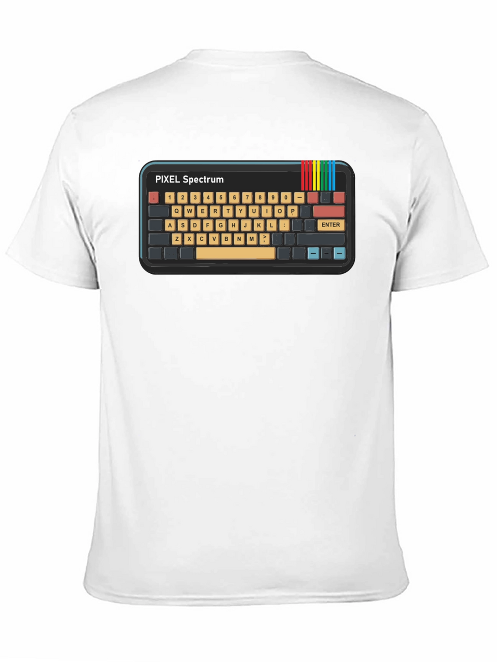 Retro Pixel Spectrum Keyboard T-Shirt - Gamer Style